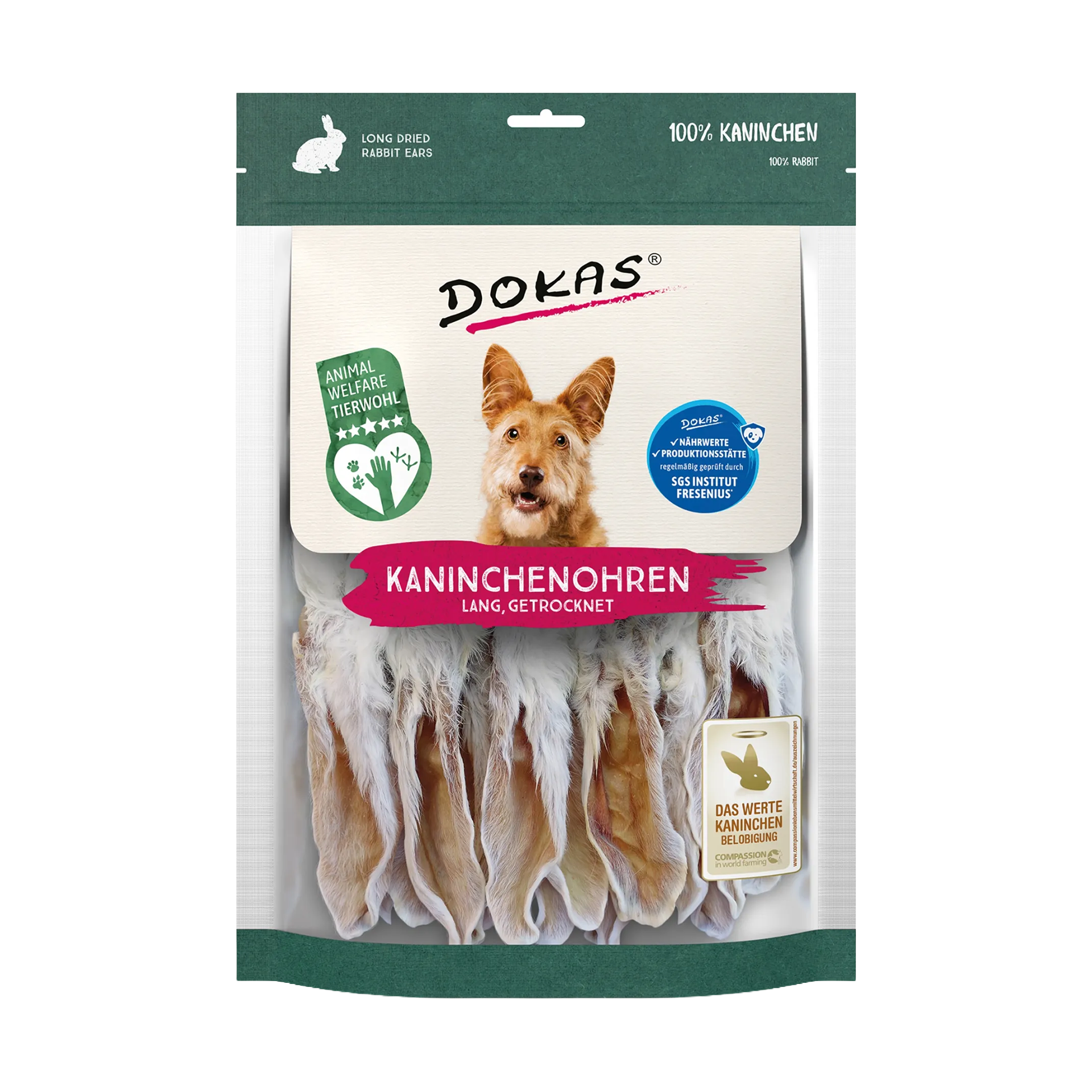 Dokas - Rabbit ears with fur (long) 180g
